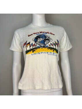 Vintage 1960s New York World’s Fair Unisphere T-Shirt NYWF Allison Youth XL 1964